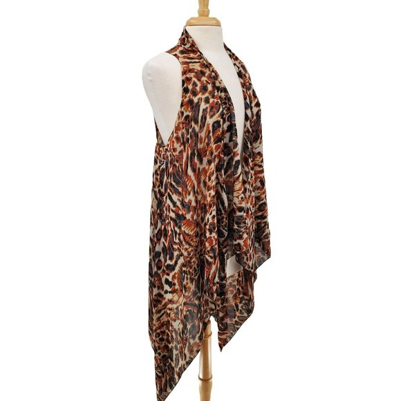Gena Accessories Tops - Gena Accessories Womens Sleeveless Open Front Lightweight Boho Kimono Sz OS